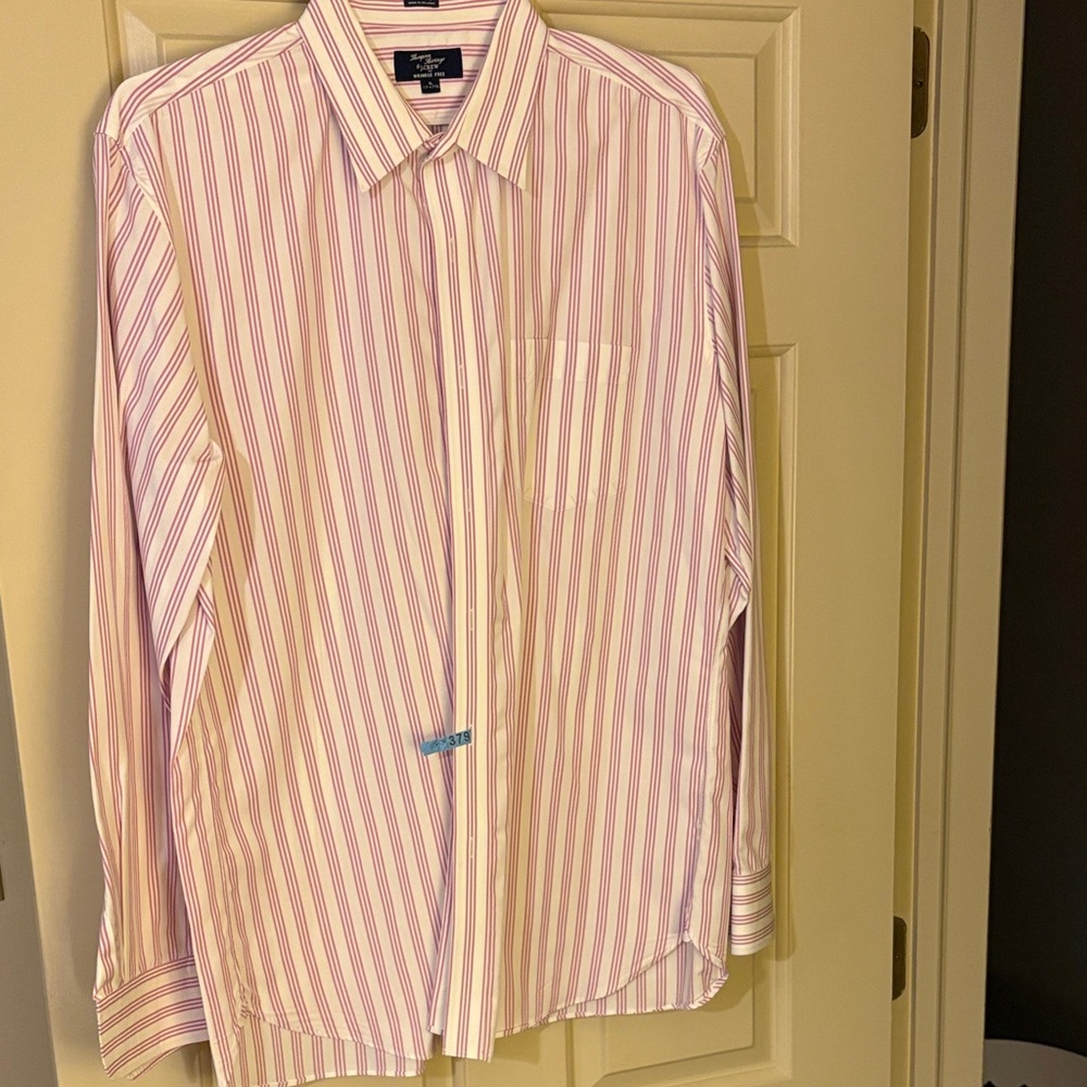 J. Crew Pink and White Striped Dress Shirt